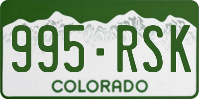 CO license plate 995RSK