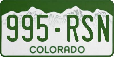 CO license plate 995RSN