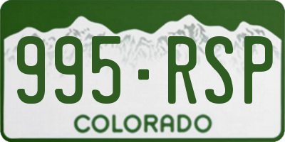 CO license plate 995RSP