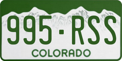 CO license plate 995RSS