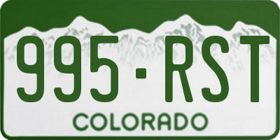 CO license plate 995RST