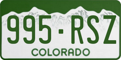 CO license plate 995RSZ
