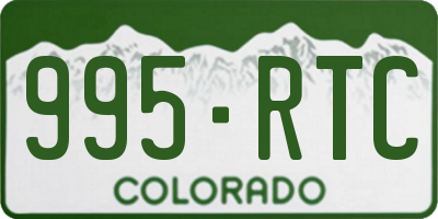CO license plate 995RTC