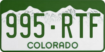 CO license plate 995RTF