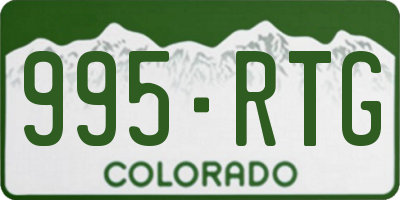 CO license plate 995RTG