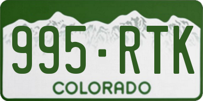 CO license plate 995RTK