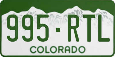 CO license plate 995RTL