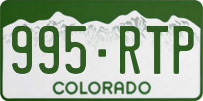 CO license plate 995RTP
