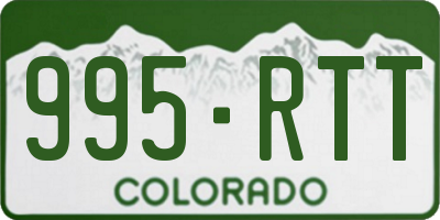 CO license plate 995RTT
