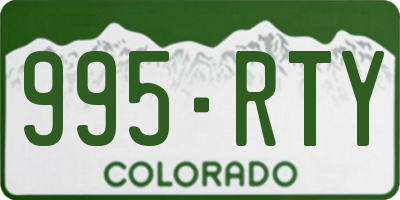 CO license plate 995RTY