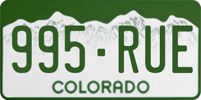 CO license plate 995RUE
