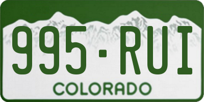 CO license plate 995RUI