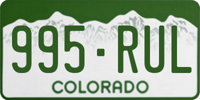 CO license plate 995RUL