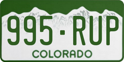 CO license plate 995RUP