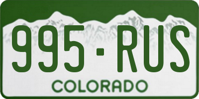 CO license plate 995RUS