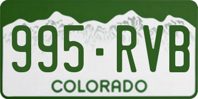 CO license plate 995RVB