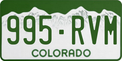 CO license plate 995RVM