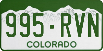 CO license plate 995RVN