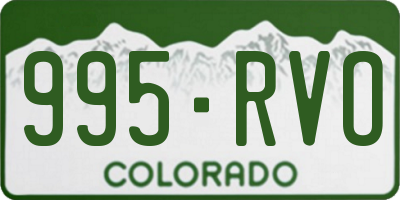CO license plate 995RVO