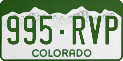 CO license plate 995RVP