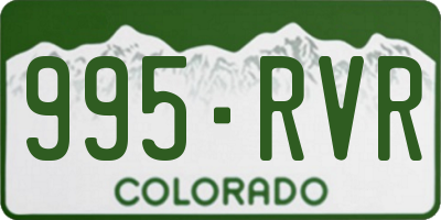 CO license plate 995RVR