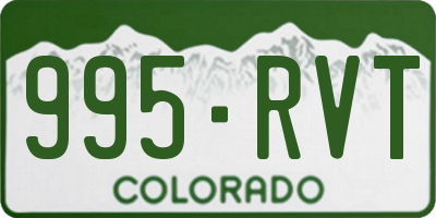 CO license plate 995RVT