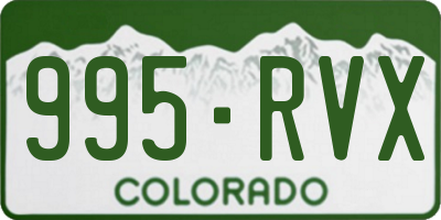 CO license plate 995RVX