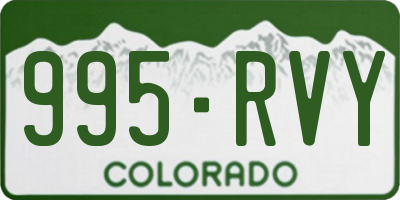 CO license plate 995RVY