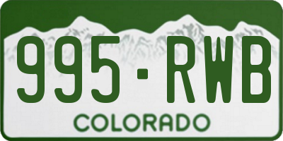 CO license plate 995RWB