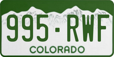 CO license plate 995RWF