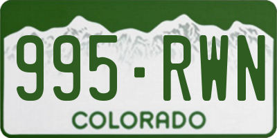 CO license plate 995RWN