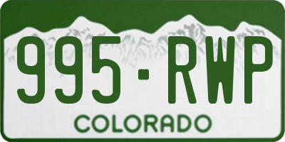 CO license plate 995RWP