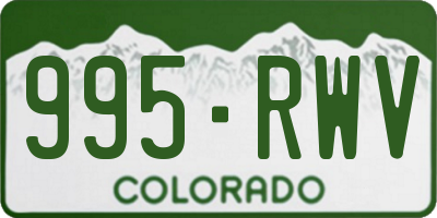 CO license plate 995RWV