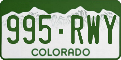 CO license plate 995RWY