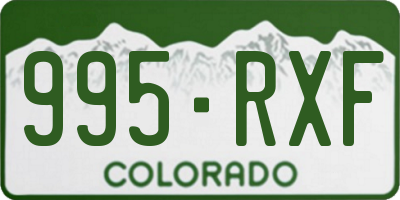 CO license plate 995RXF