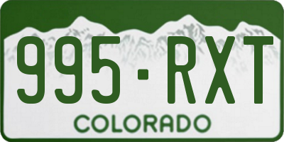 CO license plate 995RXT