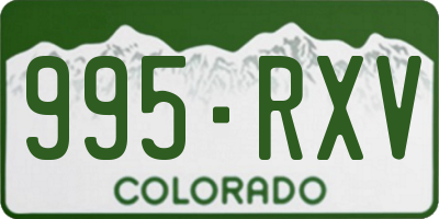 CO license plate 995RXV