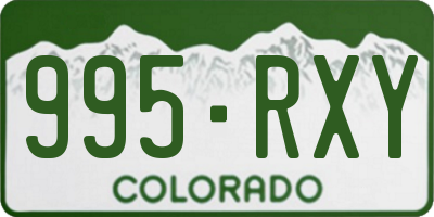 CO license plate 995RXY