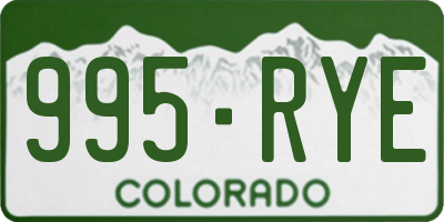 CO license plate 995RYE