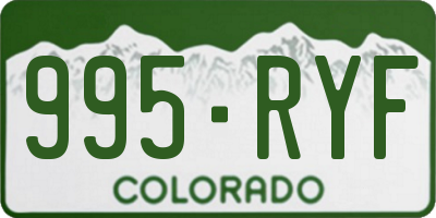 CO license plate 995RYF