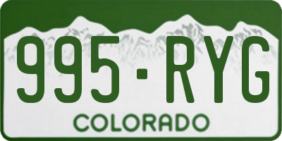 CO license plate 995RYG