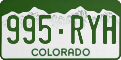 CO license plate 995RYH