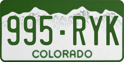 CO license plate 995RYK