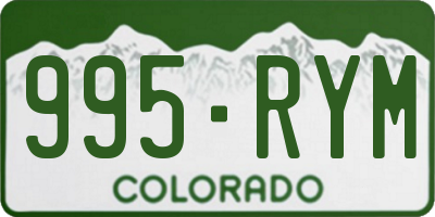 CO license plate 995RYM