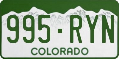 CO license plate 995RYN