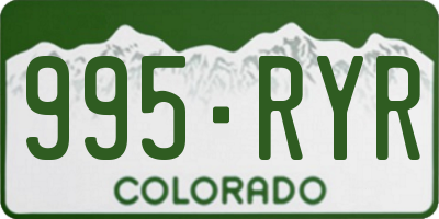 CO license plate 995RYR