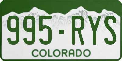 CO license plate 995RYS