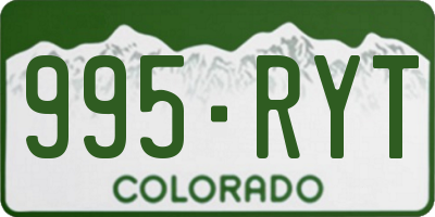 CO license plate 995RYT