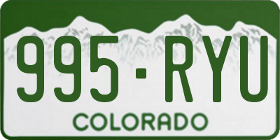 CO license plate 995RYU