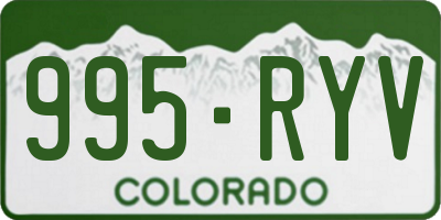 CO license plate 995RYV